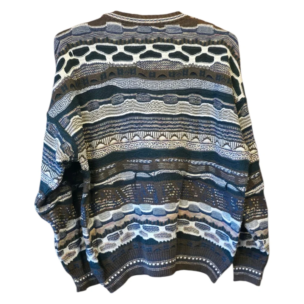 Brandin Men's Blue and Brown Crewneck Sweater - Picture 2 of 3